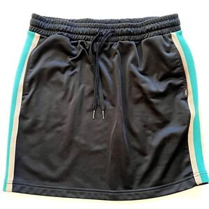 Vans Women's Medium Black Cali Native Track Skirt Side Stripe Pockets Streetwear